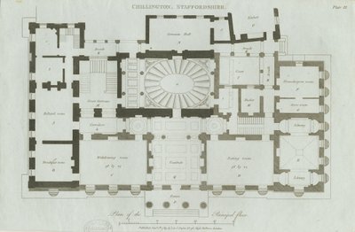 Chillington Hall: incisione da John Soane