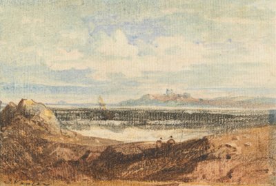 Veduta della costa frastagliata, Bamburgh, Northumberland da John Varley