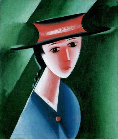 Ragazza con cappello rosso, 1915 da Josef Čapek