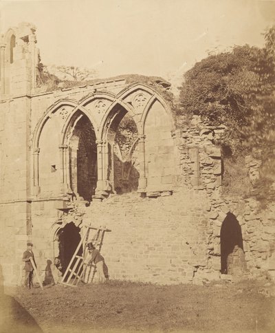 Abbazia di Easby. Il Refettorio, 1850s da Joseph Cundall