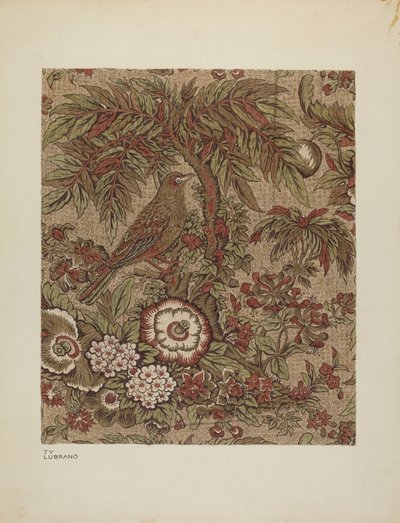 Cotone stampato Chintz, c. 1940 da Joseph Lubrano