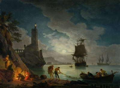 Un Porto al Chiaro di Luna da Claude Joseph Vernet