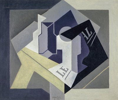 Ciotola di frutta e giornale da Juan Gris