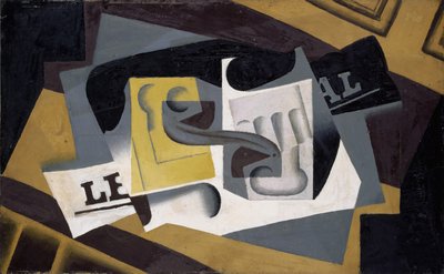 Bicchiere e giornale da Juan Gris