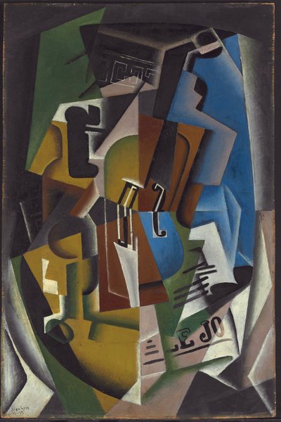 Violino e giornale; Violon et journal, 1917 da Juan Gris