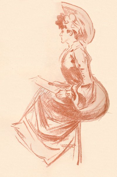 Disegno in sanguigna, c1900 da Jules Cheret