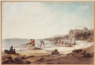 Una rete da pesca a Tenby, 1795 da Julius Caesar Ibbetson