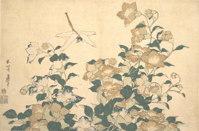 Libellula e campanula da Katsushika Hokusai