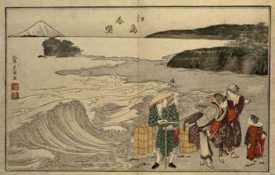 Donne sulla spiaggia di Enoshima da Katsushika Hokusai