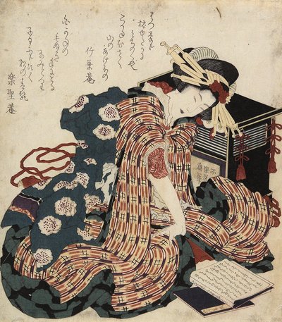 Donna che legge un libro, 1822 da Katsushika Hokusai