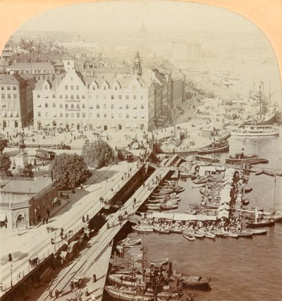 Porto, Stoccolma, Svezia, 1901 da Keystone View Company