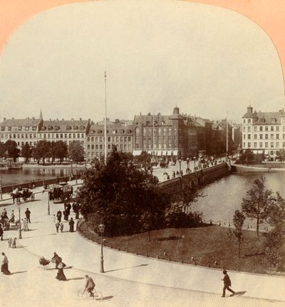 Ponte della Regina Luisa, Copenaghen, Danimarca, 1901 da Keystone View Company