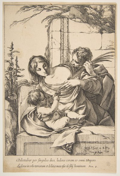 Sacra Famiglia con palma, 1639 da Laurent de la Hyre