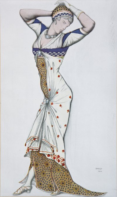 Design di un abito moderno, 1910s da Leon Bakst