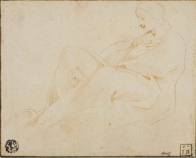 Donna seduta drappeggiata di profilo da Lodovico Carracci