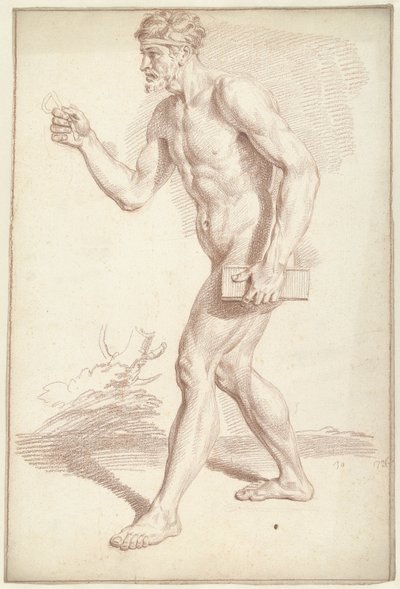 Nudo maschile, camminando, verso sinistra da Louis Fabritius Dubourg