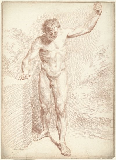 Nudo maschile, in piedi, con il braccio sinistro alzato da Louis Fabritius Dubourg