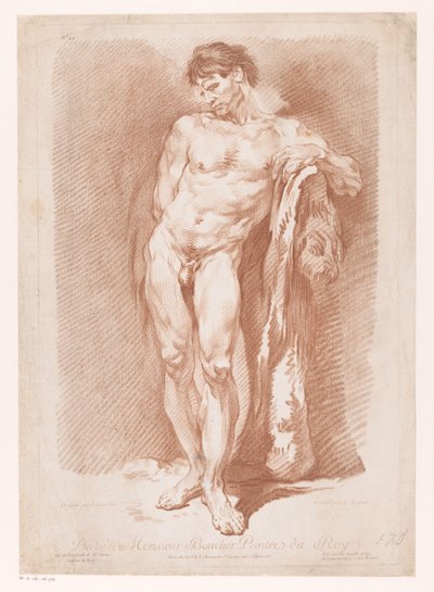 Uomo nudo in piedi da Louis Marin Bonnet