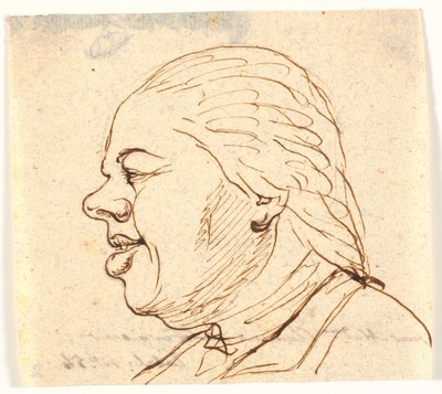 Ritratto di un gentiluomo. Profilo a sinistra. Caricatura da Marie Jeanne Clemens