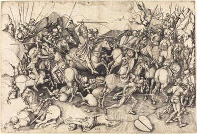 La battaglia di San Giacomo a Clavijo da Martin Schongauer