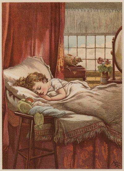 Bambino che dorme a letto da Mary Ellen Edwards