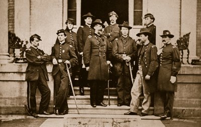 Generale O. B. Wilcox e Staff, 1861-65 da Mathew B. Brady