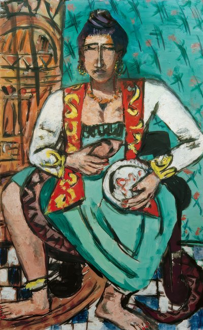 Donna con serpente (incantatrice di serpenti) da Max Beckmann