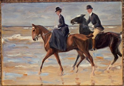 Cavaliere e cavallerizza sulla spiaggia da Max Liebermann