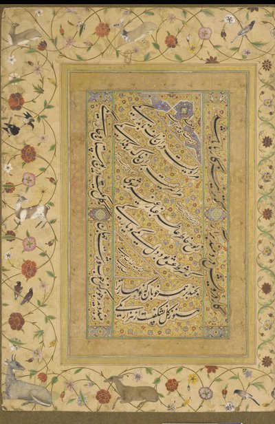 Calligrafia dal Tardo Shahjahan Album da Mughal School