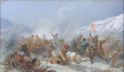 Combattimento con le truppe di Pugachev, 1891 da Nikolai Nikolayevich Karasin