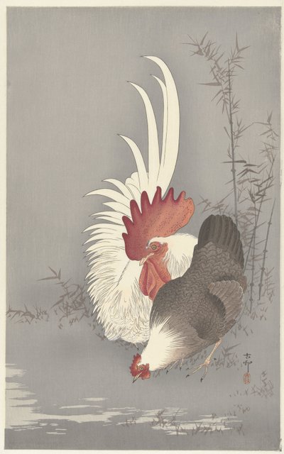 Gallo e gallina da Ohara Koson