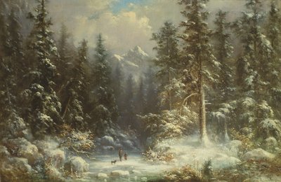 Scena di neve nella foresta, XIX secolo da Oswald Richter