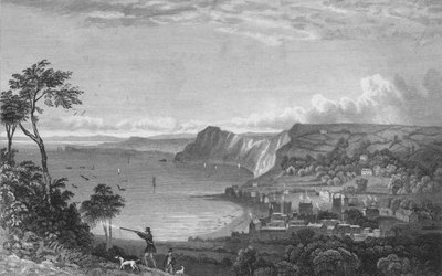 Sidmouth, dalle scogliere, verso Seaton, 1832 da P. Heath