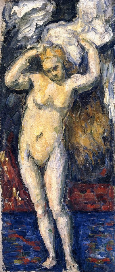 Bagnante in piedi, asciugandosi i capelli da Paul Cézanne