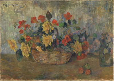 Nasturzi e dalie in un cesto da Paul Gauguin