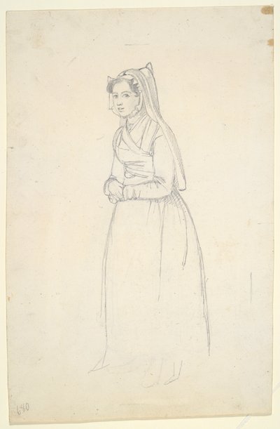 Donna in costume contadino (recto e verso) da Paul Gavarni