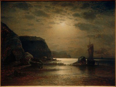 Costa rocciosa di Rügen al chiaro di luna da Paul Riess