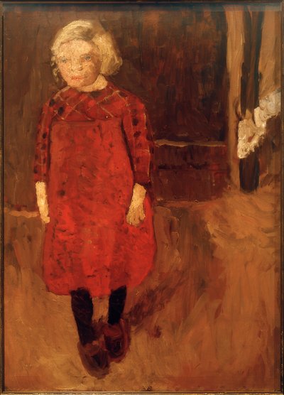 Ragazza in piedi davanti a una stalla di capre da Paula Modersohn Becker