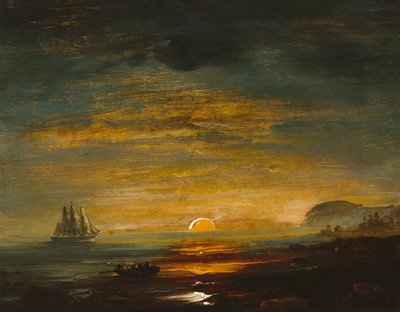 Paesaggio costiero con tramonto da Peder Balke