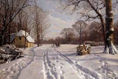 Una Corsa in Slitta attraverso un Paesaggio Invernale da Peder Monsted