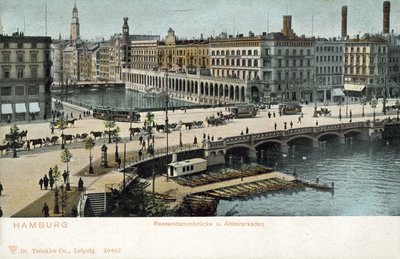 Ponte Reesendamm, fiume Alster, Amburgo da Photographer German