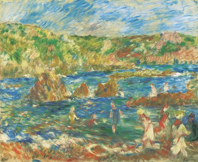 Bambini sulla spiaggia di Guernsey, c.1883 da Pierre Auguste Renoir