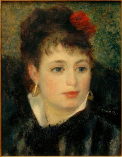 Donna con rosa da Pierre Auguste Renoir