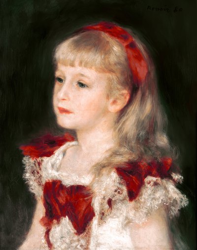 Mademoiselle Grimprel con il nastro rosso da Pierre Auguste Renoir