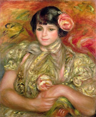 Donna con una rosa da Pierre Auguste Renoir