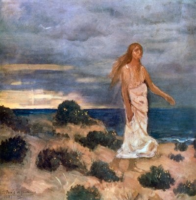 Donna sulla spiaggia da Pierre Puvis de Chavannes