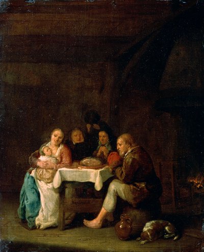 La preghiera prima di cena, XVII secolo da Pieter Meulener