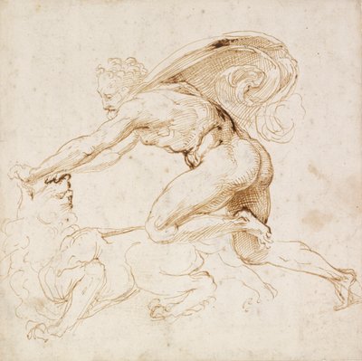 Ercole che sconfigge un leone, c1500-1520 da Raphael