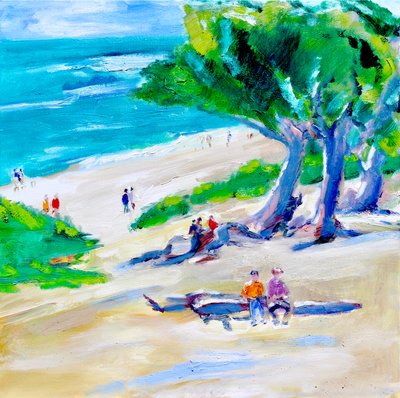 Albero di cipresso e spiaggia, Carmel, 2019 da Richard Fox