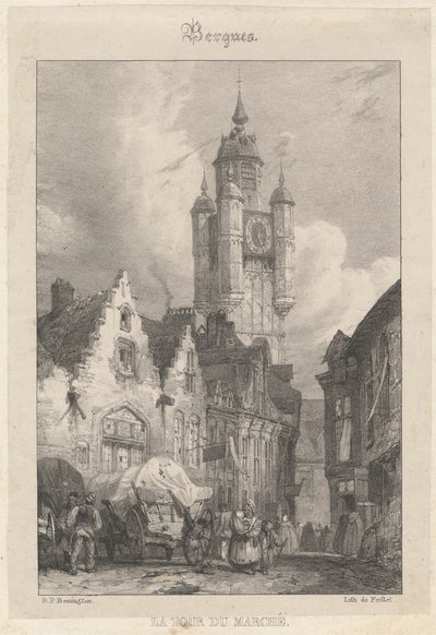 Bergues - La Torre del Mercato da Richard Parkes Bonington